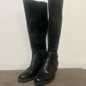 Easy Street Elegant Black Leather Knee-High Boots